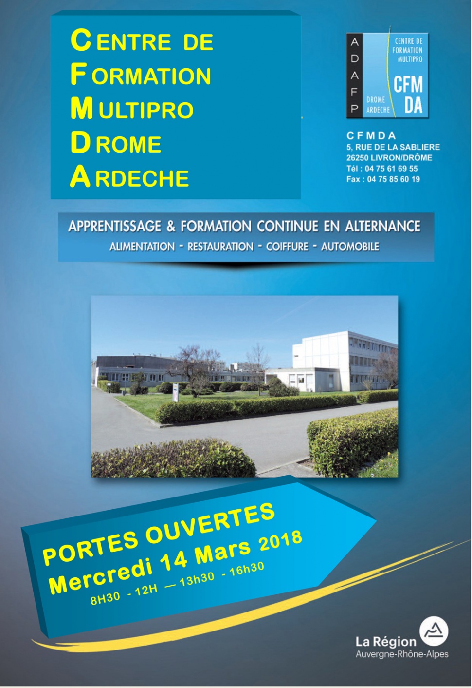 Portes Ouvertes Centre de Formation Multipro Drôme Ardèche